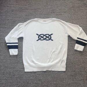 Barbour Mast Sweater Womens White Navy Medium